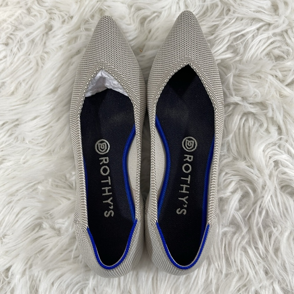 ROTHY’S The Point in Flax Birdseye Size 7.5 Flats Slip On Shoes - Picture 8 of 14